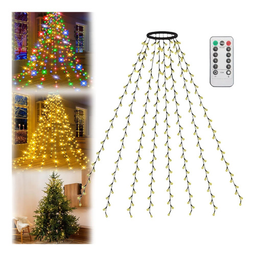 Luces Centelleantes En Cascada Para Árbol De Navidad, 200cm
