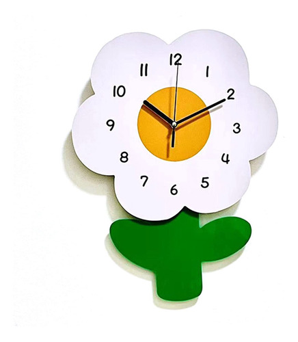 Reloj Flores Simple Para Sala Estar Reloj Pared Silencioso