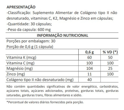 Joint + C2 - Colágeno Tipo 2 + Vitaminas K C M Em Cápsulas