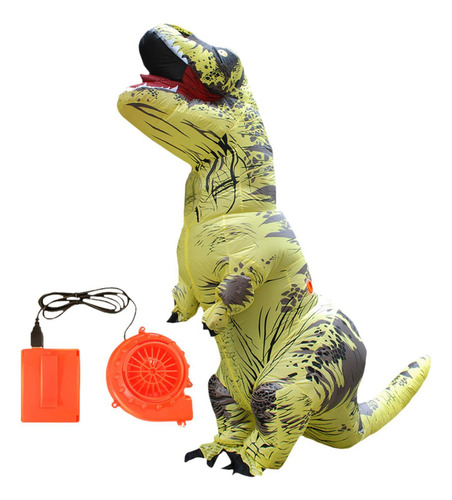 Disfraz Inflable De Dinosaurio, Disfraz De Adultos Amarillo