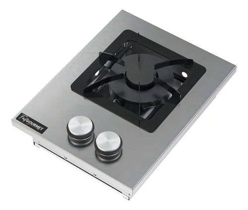 Cooktop Embutido Inox 1 Boca A Gás Queimador Duplo Bp Cor Prateado