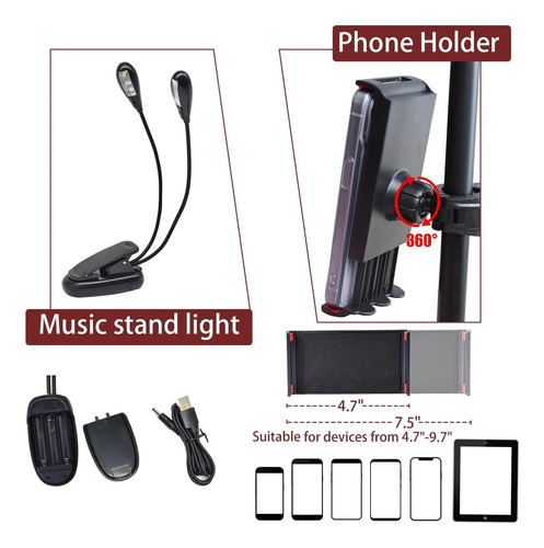 Partituras De Partitura Com Suporte De Luz E Telefone, 57 De