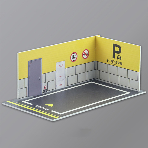 2x1:24 Modelo De Coche Estacionamiento Pared Amarilla