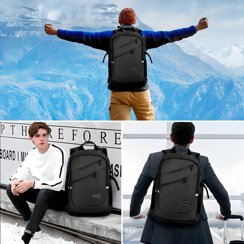 Mochila urbana Genérica BCS-10012 color negro diseño lisa 35L