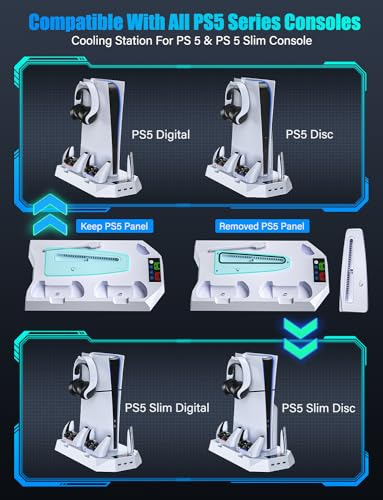 Pack Soporte Ps5 Slim Con Estacin De Enfriamiento Y Carga