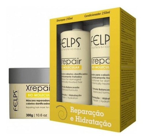 Felps Kit Duo Xrepair 2x250ml + Máscara 300g + Brinde