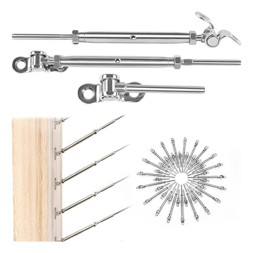 Juego De 20 Juegos De Rieles De Cable 1/8 Swage Toggle...