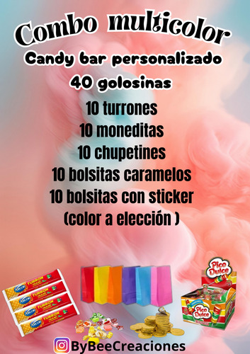 Combo Golosinas Personalizadas + Bolsitas Candy Cumpleaños