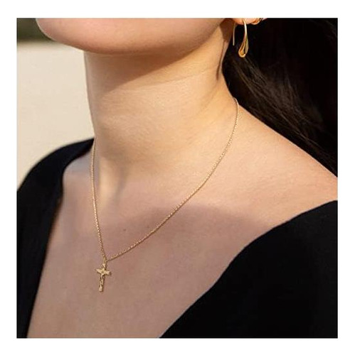 Colgante Cruz De Oro 14k Mtmy Gold Cactor, Diseño Exclusivo