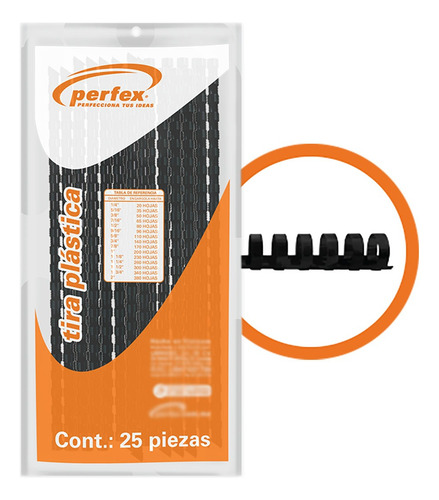 Perfex Arillo Plástico Medida 1 3/4 Color Negro 25pzas