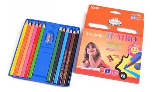 Lapices De Colores Gruesos Jumbo Eco X12 Con Sacapuntas | Cuotas