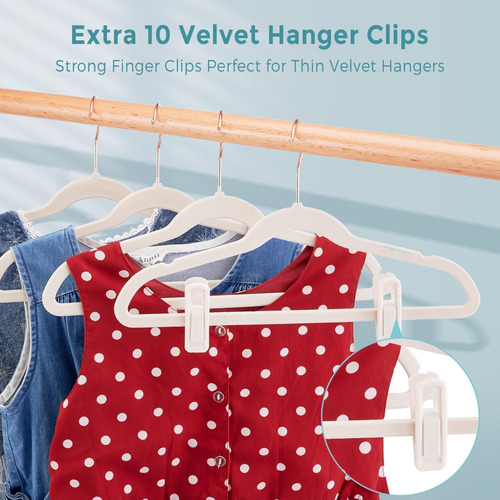 Paquete De 30 Perchas De Terciopelo Para Bebés, 11 Pulgadas,