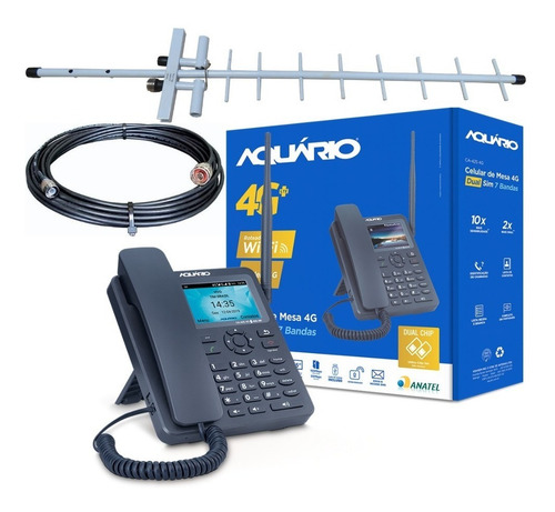 Kit Completo Telefone Rural Celular 4g Lte Wi-fi Ca-42s 4g