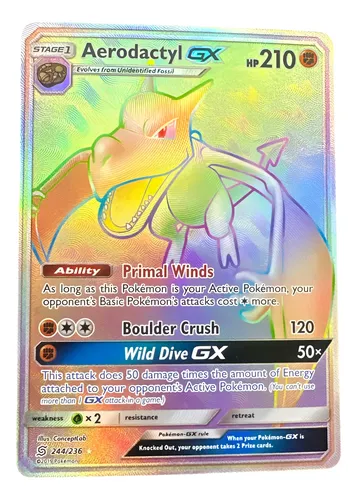 aerodactyl pokemon card gx Amazon.com: SR sm11 Holo 100/094 Japan Mint : Toys & Games GX (50×) This attack does 50 damage times the amount of Energy attached to your opponents Active Pokémon Aerodactyl-GX | Unified Minds |