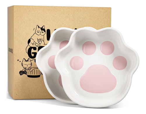 Le Tauci Cuencos De Ceramica Para Gatos, Platos Pequenos Par
