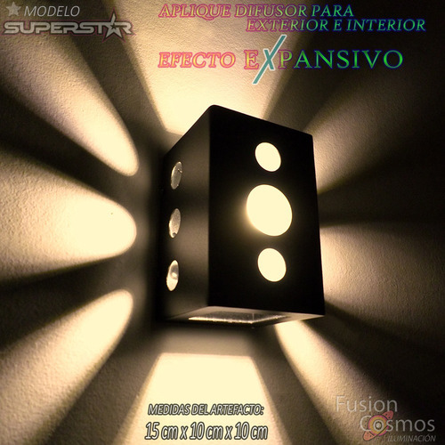 Imagen 7 de 10 de Difusor Aplique Bidireccional Efecto Rayo X Luz Indirecta X4