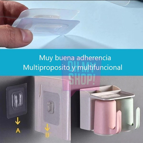 Imagen 3 de 10 de Enganche Clip Para Colgar Multiuso Percha Pack X 2 Adhesivo