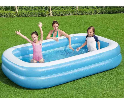 Alberca Piscina Infable Rectangular 2 Anillos Niños Bestway