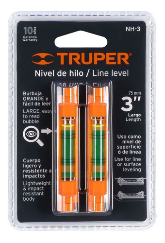 Nivel Truper De 3  Para Cuerda Set 2 Piezas