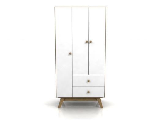 Imagen 1 de 10 de Ropero Muebles Placard 3 Puertas Roble Miel Con 2 Cajones