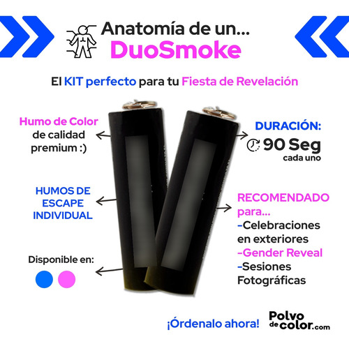Duosmoke Gender Reveal- Humo De Color 1 Escape- Polvodecolor