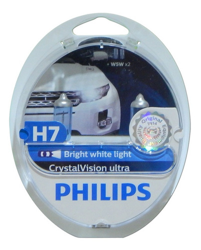 Kit Lâmpada Super Branca Philips H7 4300k 55w Crystal Vision