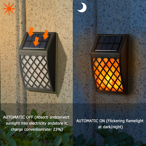 Dynaming Luces Solares De Pared Con Llama Para Exteriores
