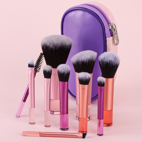 Principiante 10pcs Mini Set De Pinceles De Maquillaje