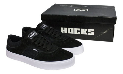 Imagem 2 de 6 de Tênis Hocks Skate Tempus Black White Camurça Original