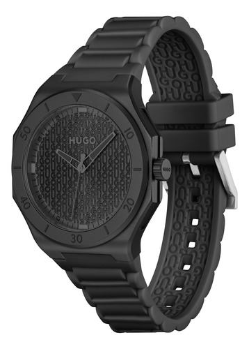 Hugo Reloj Hombre 42 Mm 3 Manecillas Silicón 1530396 Negro