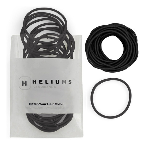 Gomas Elásticas Para Cabello Fino Heliums, Negras, De 2 Mm,