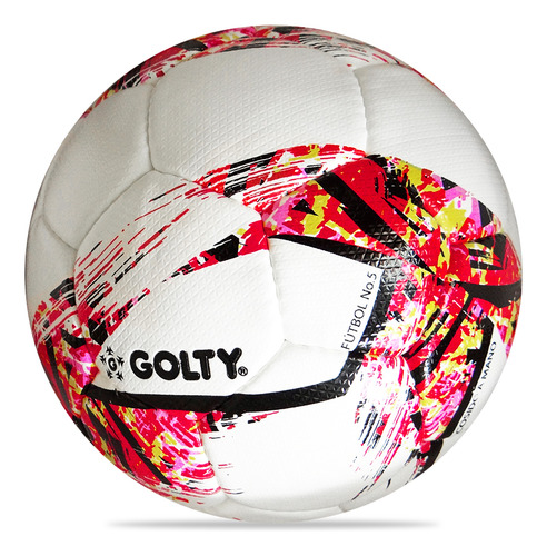 Balón Fútbol Golty Compet Cosido A Mano No.5-blanco/rojo