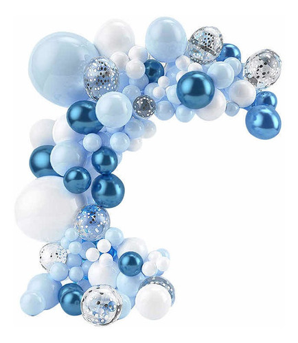 Imagen 4 de 4 de Arco De Globos Celeste Pastel Cumpleaños Bebe Baby Shower