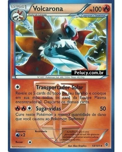 Volcarona - Pokémon Fogo Raro - 13/101 - Pokemon Card Game