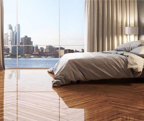 Imagen 2 de 5 de Porcelanico Madera Brillante 16x100 Nogal Castaño Pulida