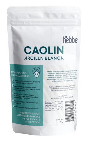  Arcilla Blanca (grado Cosmético) Caolin Mascarillas 1 Kg