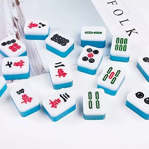 Silicone Mahjong, fundição resina epóxi Mahjong chinês, 2 peças moldes  silicone para conjunto jogos Mahjong para projetos artesanato DIY, enfeites