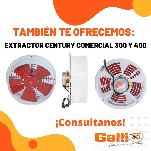 Imagen 9 de 10 de Extractor Semiindustrial P/ Baño/cocina 35 Cm P/ Pared Gatti
