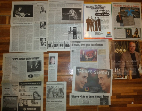 Lote 50 Recortes Joan Manuel Serrat Incluye Posters Clipping