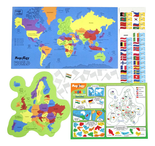 Rompecabezas De Mapas Del Mundo Imagimake Mapology Con Bande