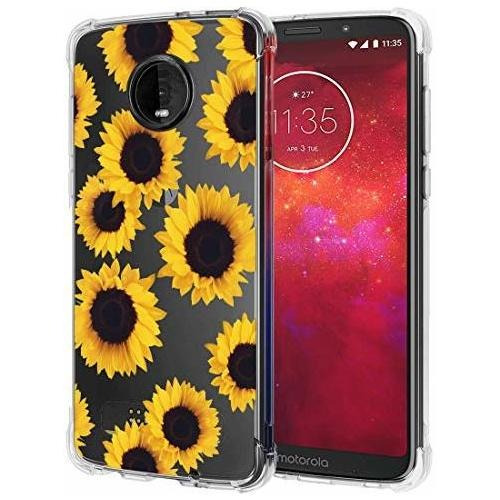 Booceicd Moto Z3 Funda, Moto Z3 Play Funda Con Flores, Shoc