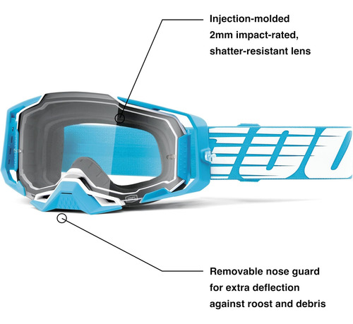 100% Gafas Deportivas De Protección Premium Armega Con Lente