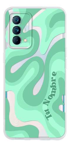 Funda Para Realme Para Mujer Curvas Verdes Con Tu Nombre