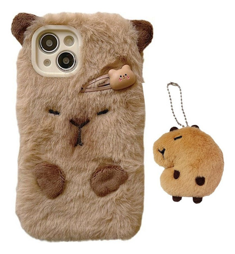 Funda De Teléfono Mamarmot Cute Capybara Fuzzy Fur Para Ipho