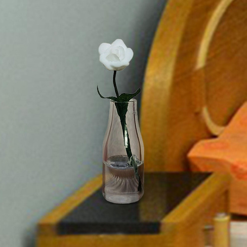 4 Casa De Muñecas Mini Modelo De Flor, Jarrón De Cristal