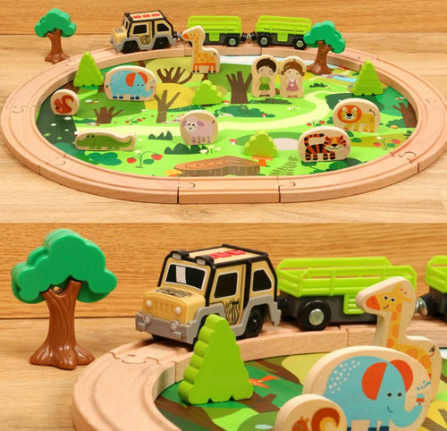 Trenecito Tren De Madera Artesanal Juguete Infantil Safari