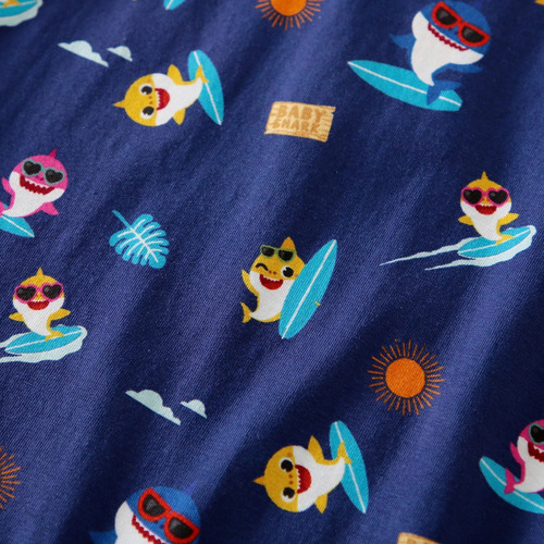 Mameluco De Verano De Algodón Bebé Con Estampado De Tiburón Azul 9-12 M Floreado