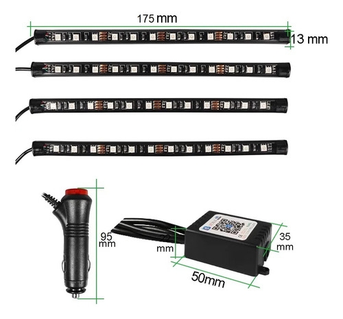Luces Led Ritmo Música Multicolor Carro Sensor Tuning