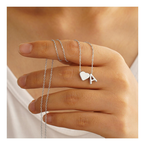 Collar Inicial De Corazón De Turandoss Para Mujeres, Heart K
