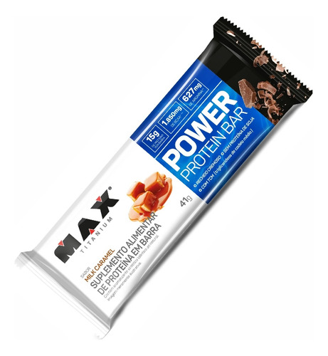 Power Protein Bar 41g Max Titanium - Sabor: Milk Caramel Chocolate